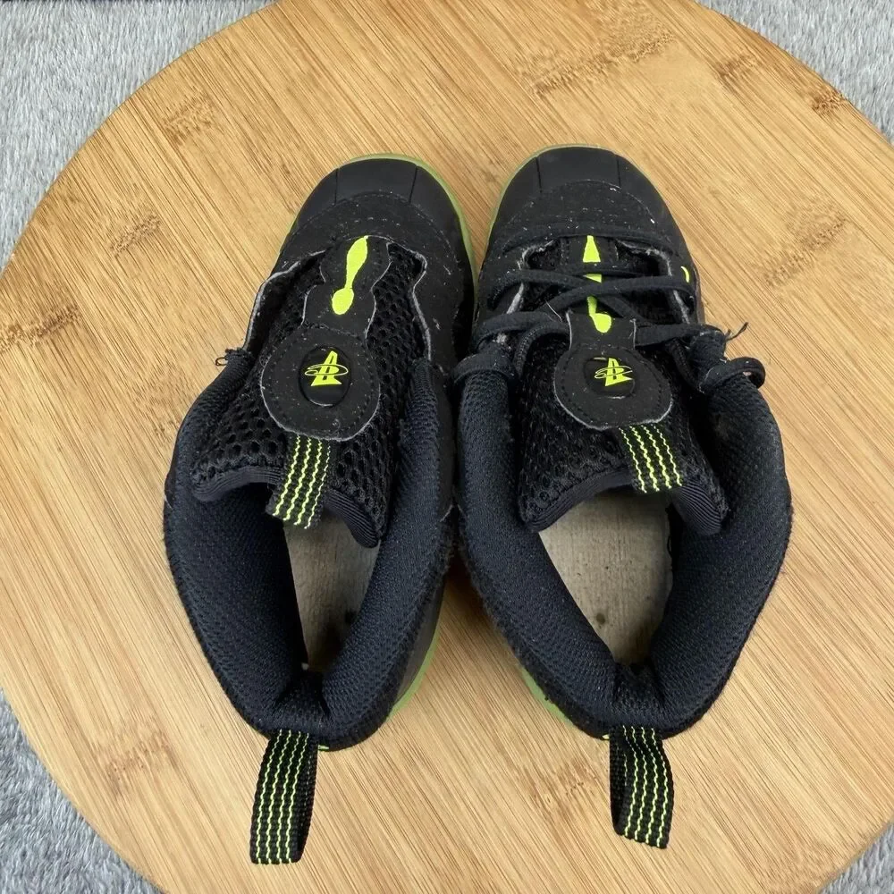 Nike Little Posite One Shoes Toddler Size 9C Black Volt HF0975-001 No Insoles